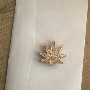 Gold Leaf croc charm with Rhinestones